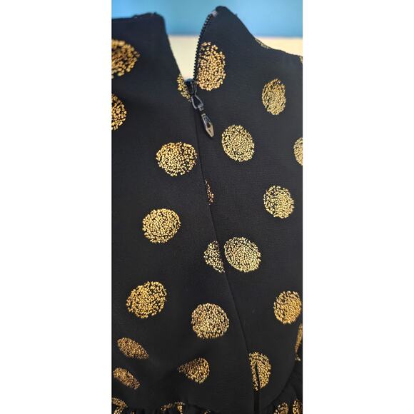 Modcloth Geode Black‎ and Gold polka dot Strapless Dress Size XL - Picture 3 of 8